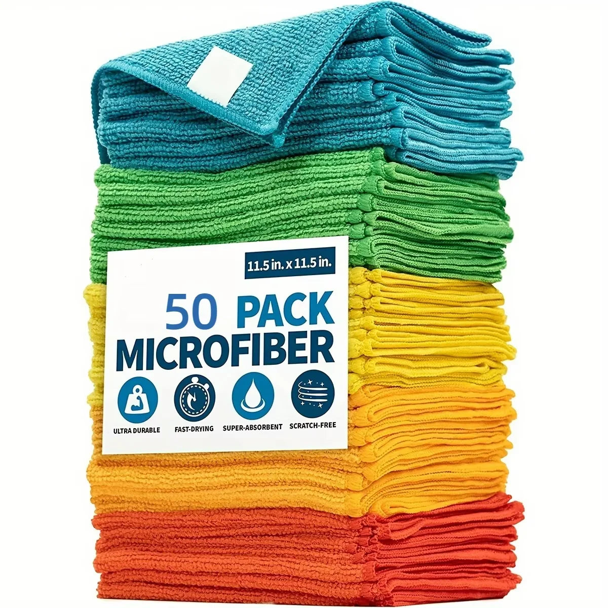 20/10/5/3pcs Microfiber Cleaning Cloth, Dishwashing Cloth Household Rag Kitchen Bathroom Cleaning Towel Durable Absorbent Towel