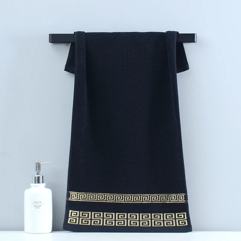 1/4/6pcs Black Cotton Towels 34x74cm 70x140cm Embroidered Hotel Quality Bath Towel for Adults Christmas Gift Thicken Face Towels