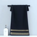 1/4/6pcs Black Cotton Towels 34x74cm 70x140cm Embroidered Hotel Quality Bath Towel for Adults Christmas Gift Thicken Face Towels