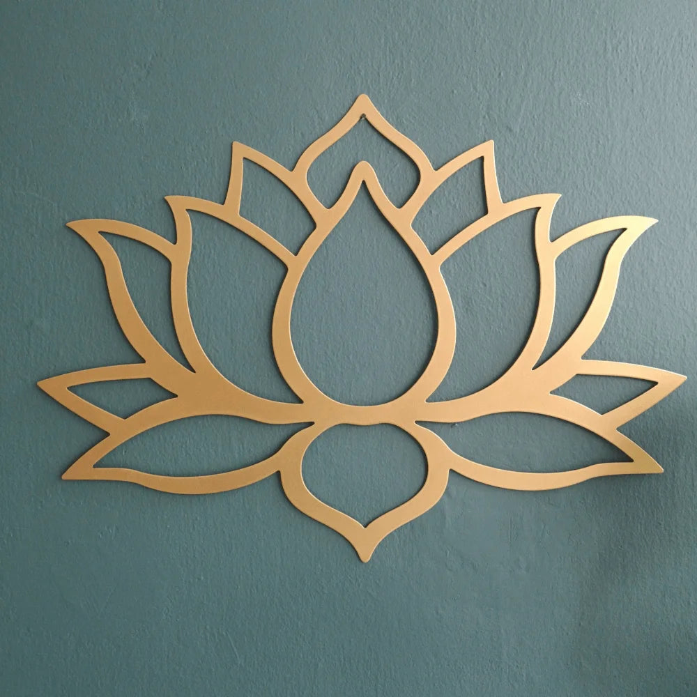Iwa Motif Radiant Mandala Metal Wall Sculpture | Lotus Bloom Zen Decor | Halloween & Christmas Gift