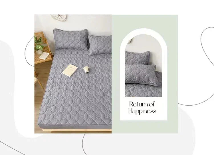 1PC Waterproof Quilted Mattress Protector Breathable Mattress Cover Anti-mite Anti-bacterial Fitted Bed Sheet (No Pillowcase) 1 sold