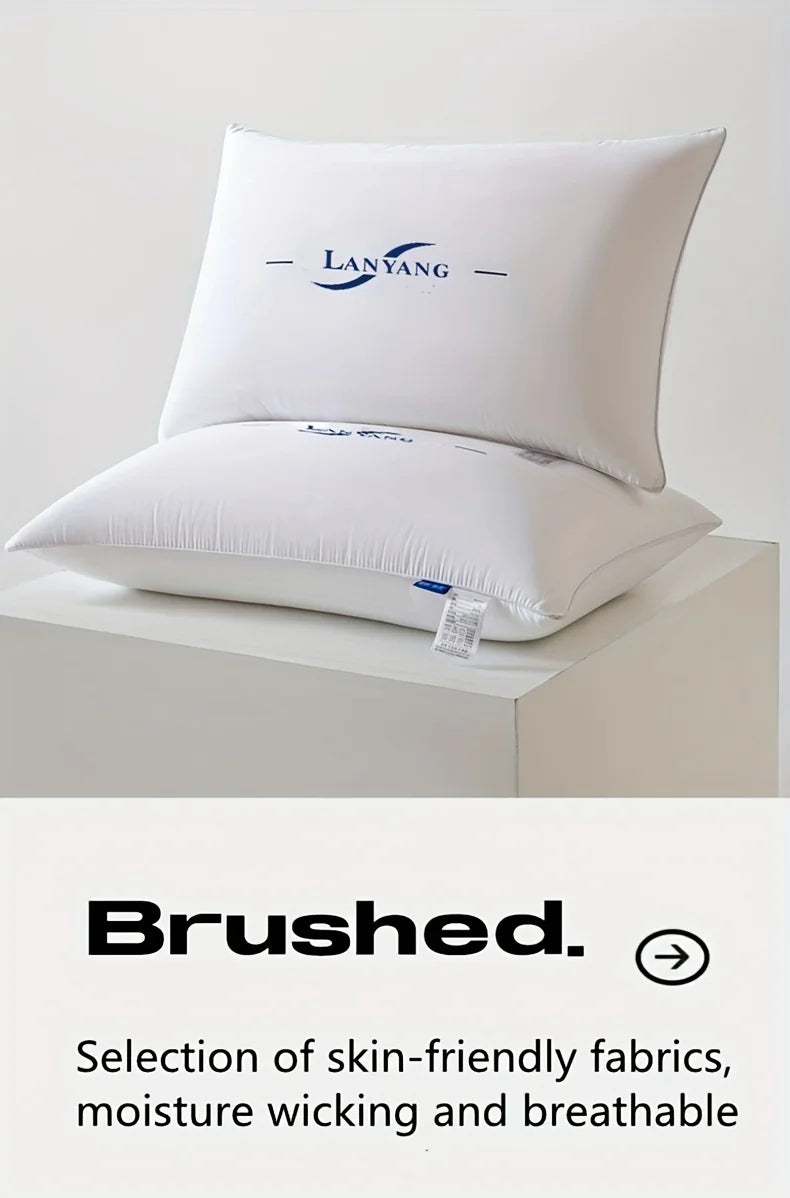 LANYANG1pc luxury white rebound high pillow core, 5star hotel grade pillow, high-quality sleep aid high pillow for home bedrooms