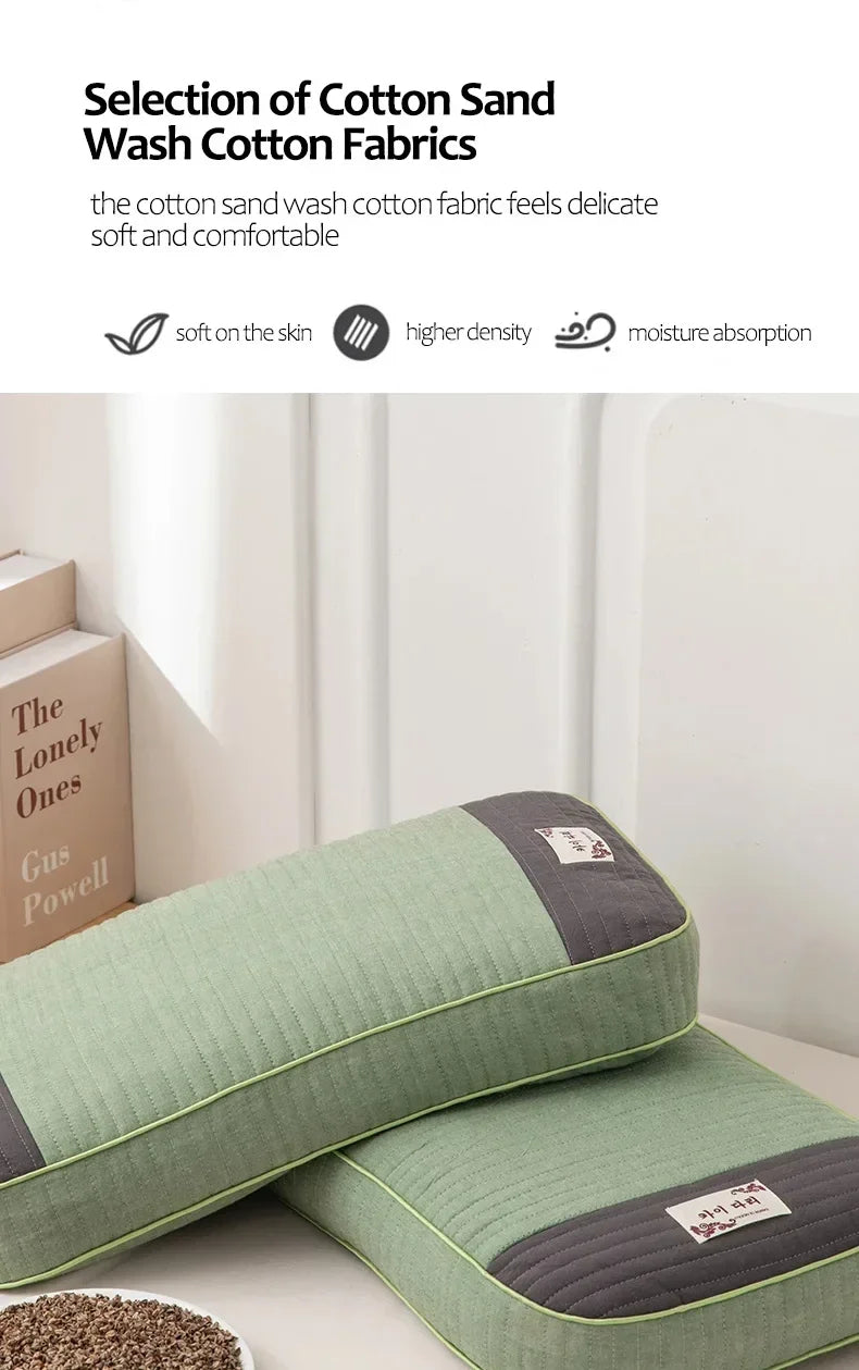 Sobakawa Traditional Buckwheat Standard Size Pillow Organic Cotton with Natural Technology for Cool Sleep Bed Sleep Pillow