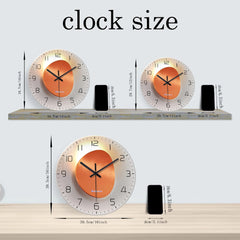 Light Luxury Light and Shadow Flat Pattern Tempered Glass Wall Clock for Living Room, Bedroom, Kitchen, Home Decoration, Silent Quartz Clock, Holiday Gift 12-16inch (Non-Lit)
