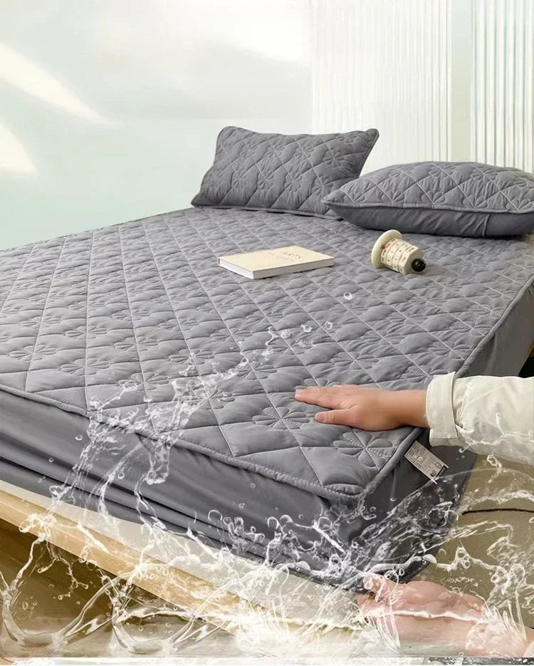 1PC Waterproof Quilted Mattress Protector Breathable Mattress Cover Anti-mite Anti-bacterial Fitted Bed Sheet (No Pillowcase) 1 sold