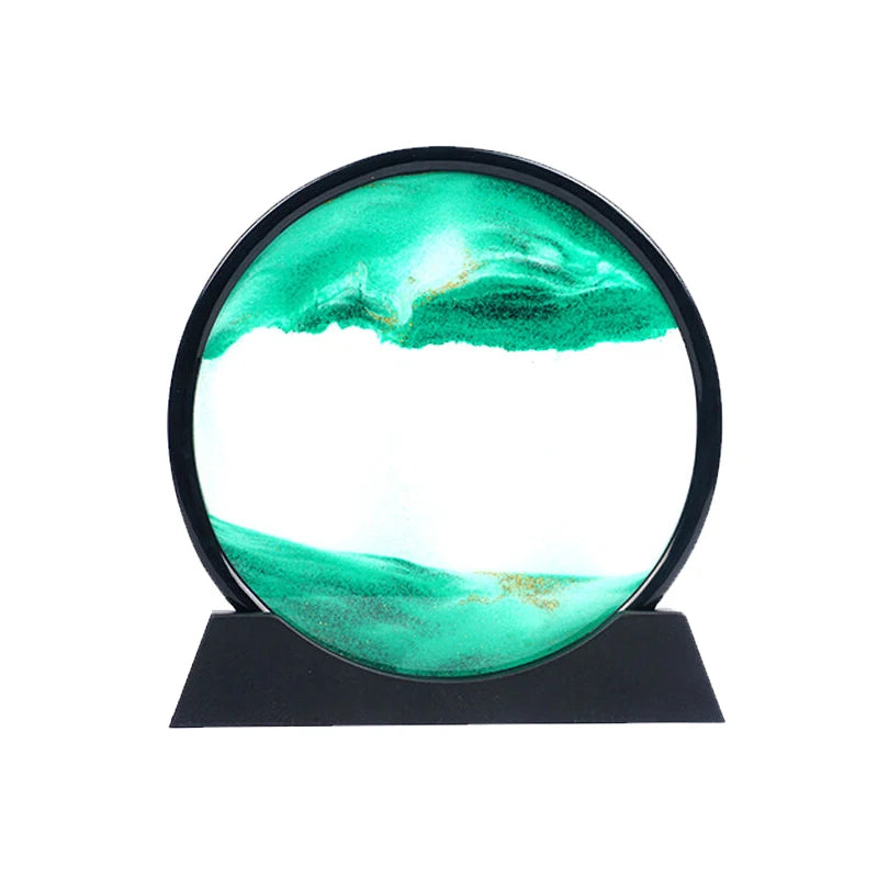 Office Home Decor 3D Extract Hourglass Quicksand Moving Sand Art Picture Round Glass Deep Sea Sandscape Craft Flowing Painting