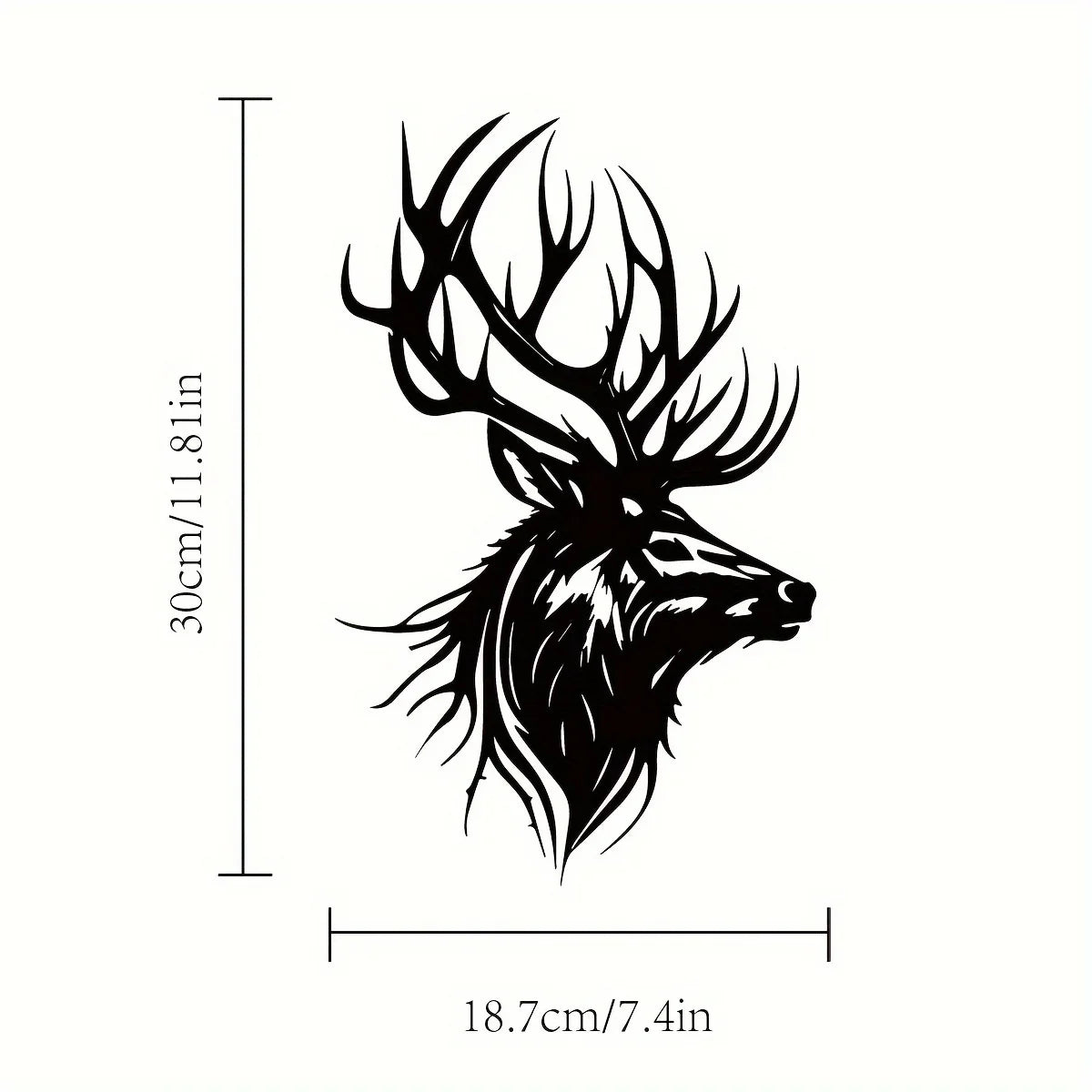 1-Piece 15.75×14.72-Inch Deer-Tree Metal Wall Sculpture | Halloween & Christmas Gift, Metal-Carved Indoor/Outdoor Decor