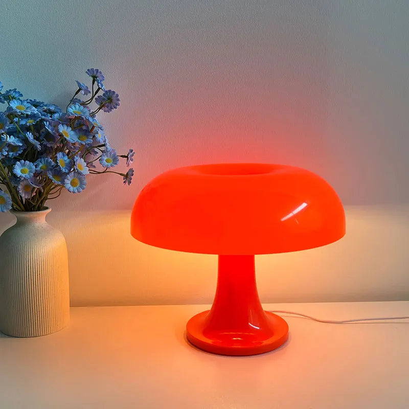 Led Mushroom Table Lamp, Modern Minimalist Desk Lamp, USB Powered, Three-Color Dimming, Suitable for Hotel and Bedroom Lighting.