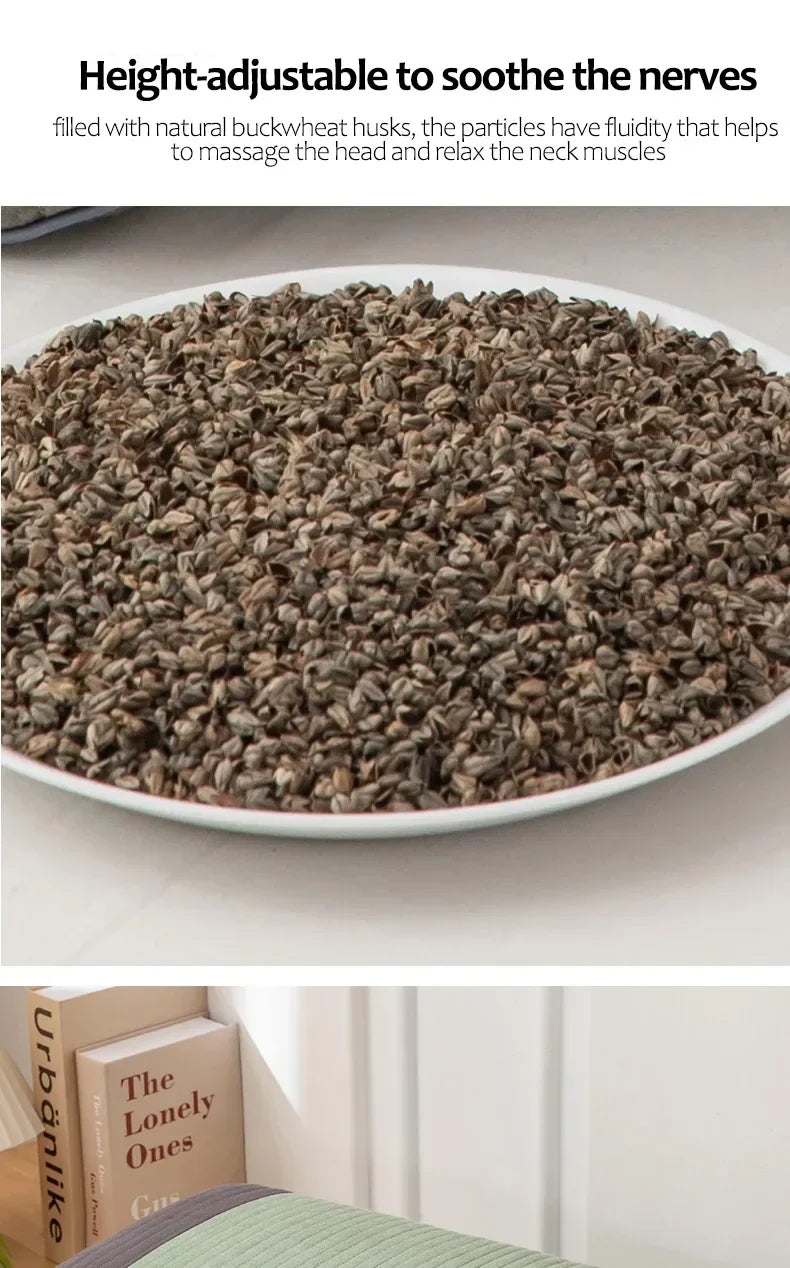 Sobakawa Traditional Buckwheat Standard Size Pillow Organic Cotton with Natural Technology for Cool Sleep Bed Sleep Pillow