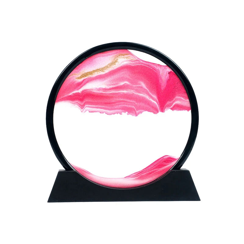 Office Home Decor 3D Extract Hourglass Quicksand Moving Sand Art Picture Round Glass Deep Sea Sandscape Craft Flowing Painting