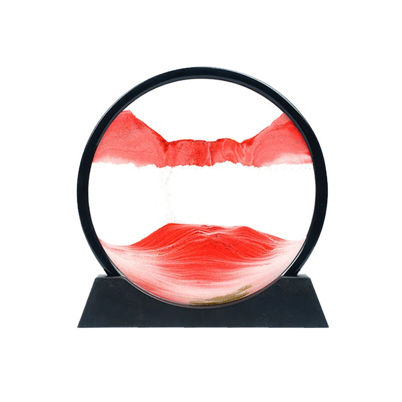 Office Home Decor 3D Extract Hourglass Quicksand Moving Sand Art Picture Round Glass Deep Sea Sandscape Craft Flowing Painting