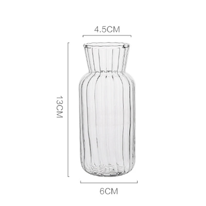 1pc Nordic Creative Transparent Vases for Plant Bottle Flower Pot Hydroponic Terrarium Arrangement Container Flower Table Vase