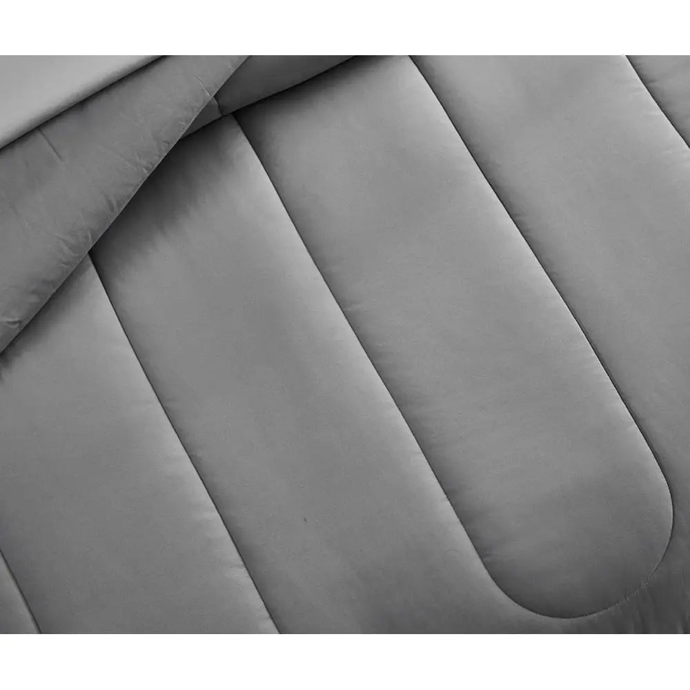 7-Piece Bed in a Bag Comforter Set with Sheets, Pillowcases, and Shams - Reversible Down Alternative Duvet Cover in Grey