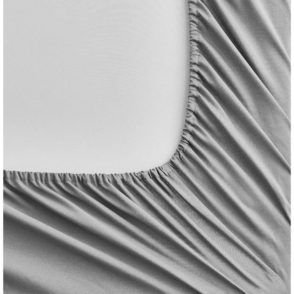 7-Piece Bed in a Bag Comforter Set with Sheets, Pillowcases, and Shams - Reversible Down Alternative Duvet Cover in Grey