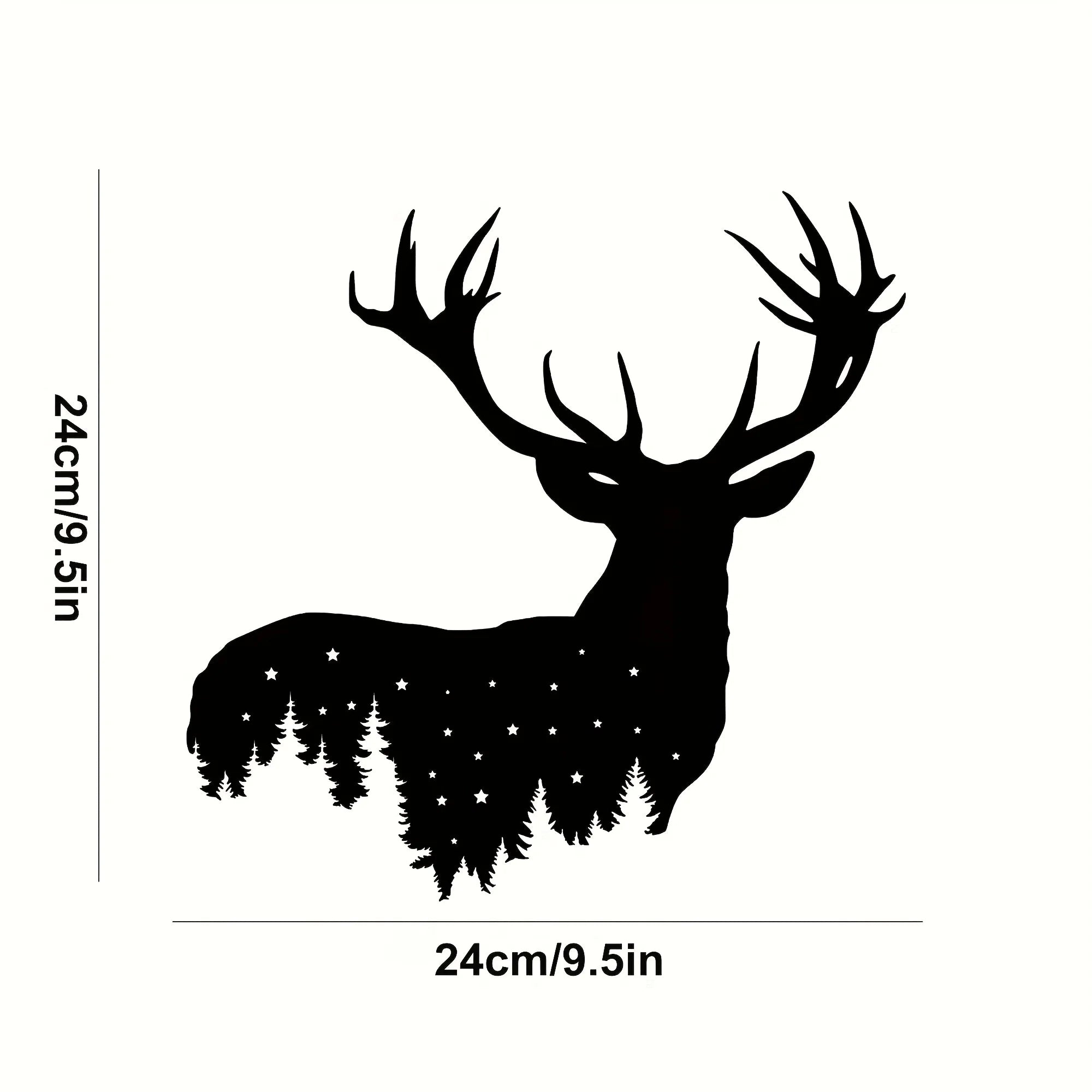 1-Piece 15.75×14.72-Inch Deer-Tree Metal Wall Sculpture | Halloween & Christmas Gift, Metal-Carved Indoor/Outdoor Decor