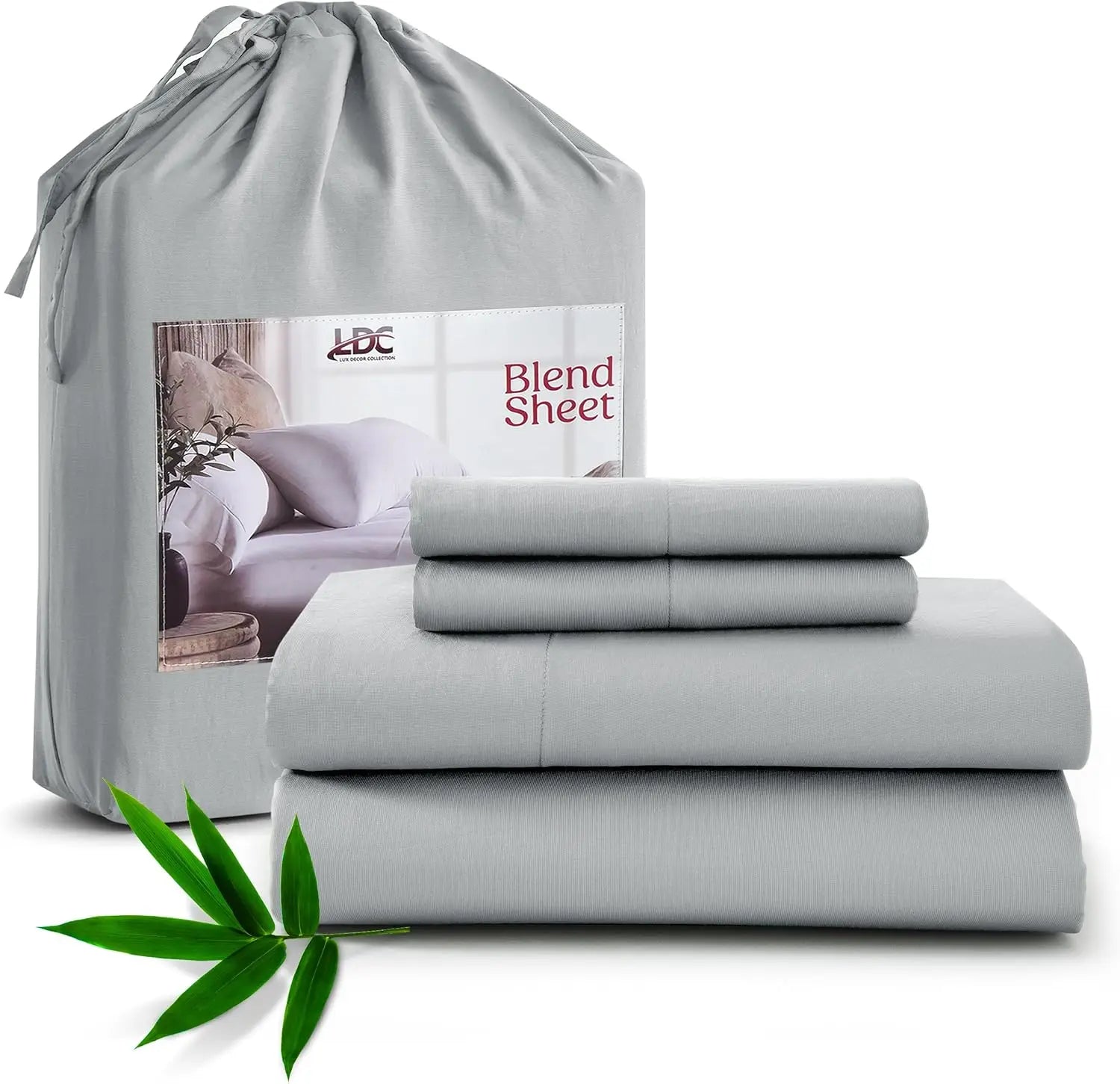 Lux Decor Bedsheet Set, Rayon Derived from Bamboo, Breathable & Soft, Hotel Luxury Silky Bedding