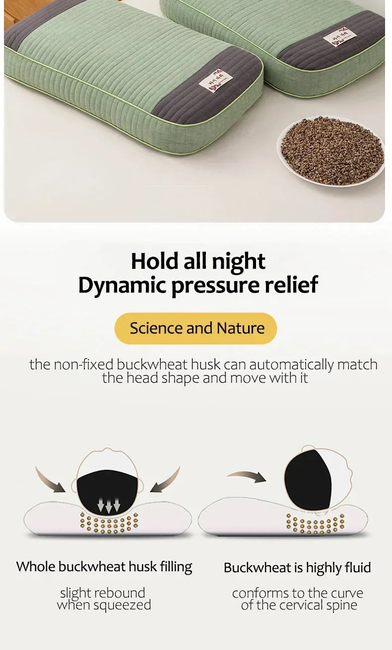 Sobakawa Traditional Buckwheat Standard Size Pillow Organic Cotton with Natural Technology for Cool Sleep Bed Sleep Pillow