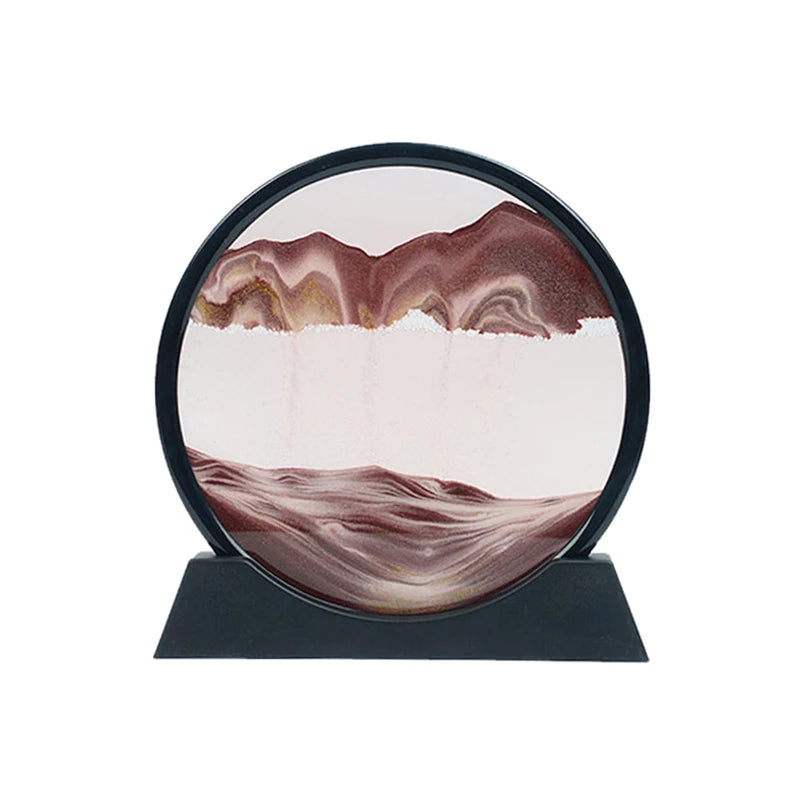 Office Home Decor 3D Extract Hourglass Quicksand Moving Sand Art Picture Round Glass Deep Sea Sandscape Craft Flowing Painting