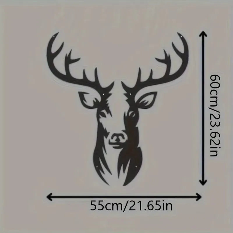 1-Piece 15.75×14.72-Inch Deer-Tree Metal Wall Sculpture | Halloween & Christmas Gift, Metal-Carved Indoor/Outdoor Decor