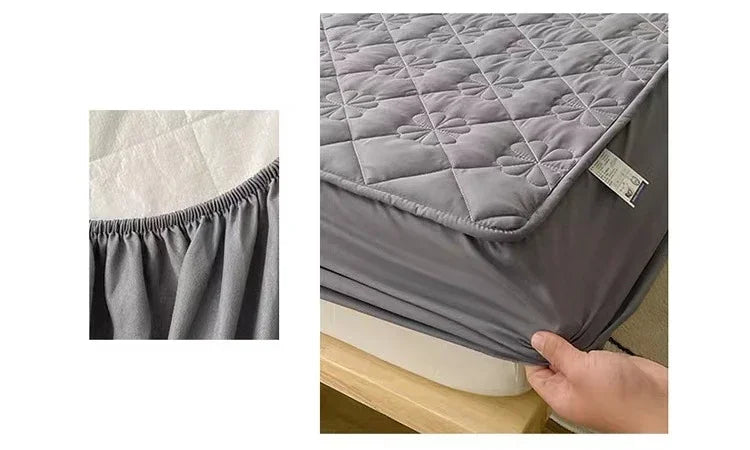 1PC Waterproof Quilted Mattress Protector Breathable Mattress Cover Anti-mite Anti-bacterial Fitted Bed Sheet (No Pillowcase) 1 sold