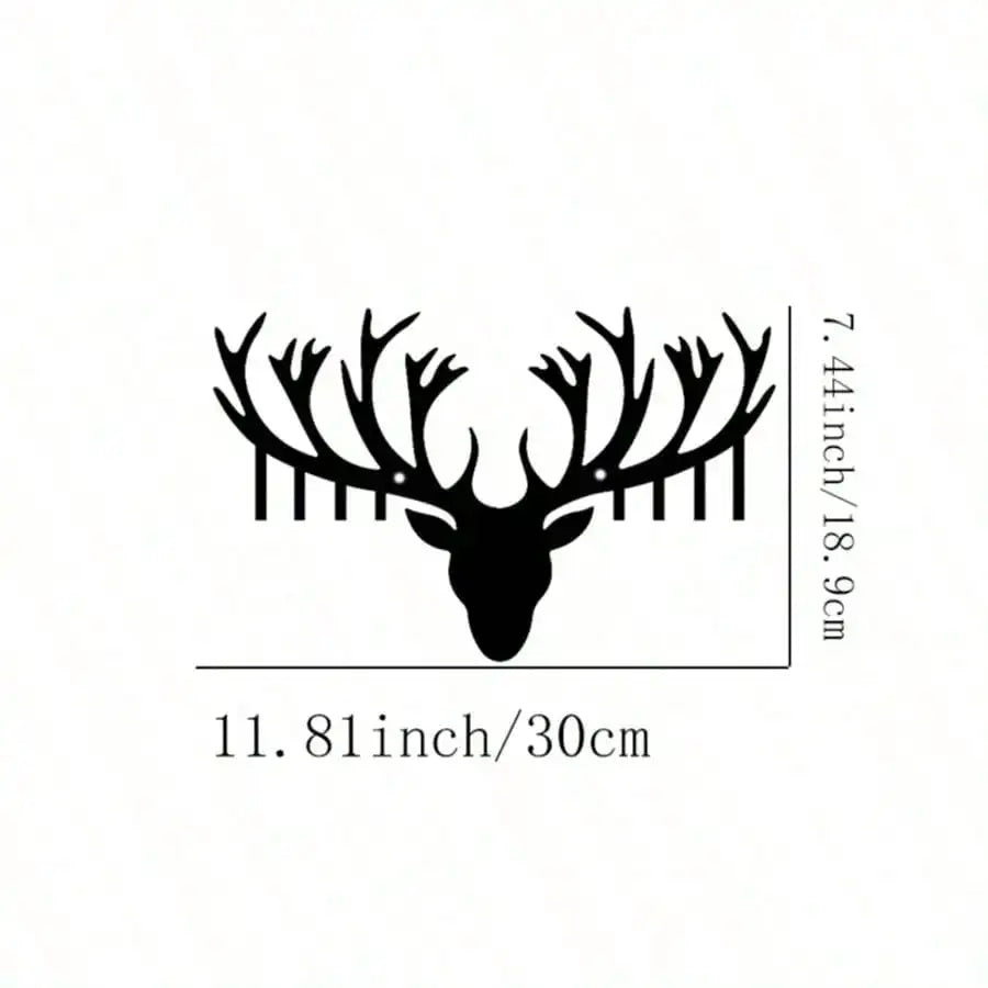 1-Piece 15.75×14.72-Inch Deer-Tree Metal Wall Sculpture | Halloween & Christmas Gift, Metal-Carved Indoor/Outdoor Decor