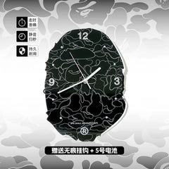 Tide Black Camouflage Hanging Clock Tide Network Red Clock Simple Home Decoration Painting Living Room Bedroom Silent Wall Clock