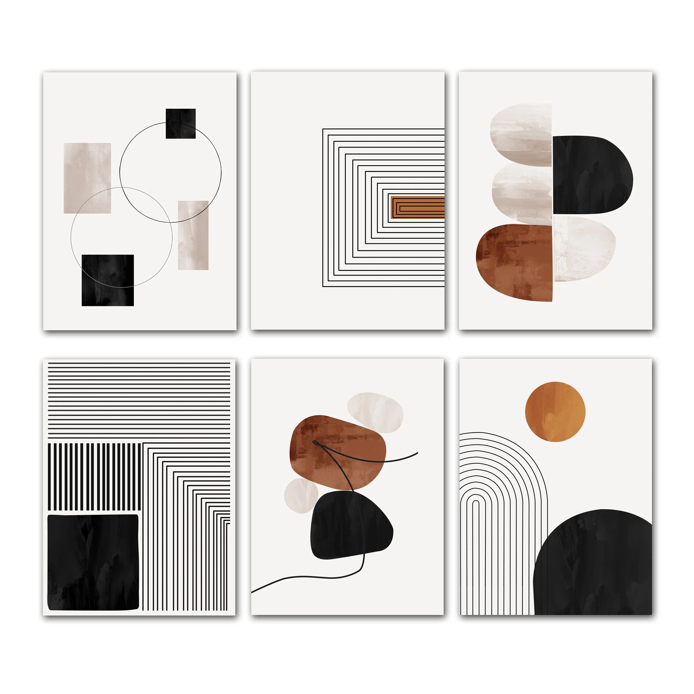 White Black Line Art Canvas Prints Geometry Abstract Wall Art Decorative Posters For Living Room Nordic Bedroom Decor Pictures