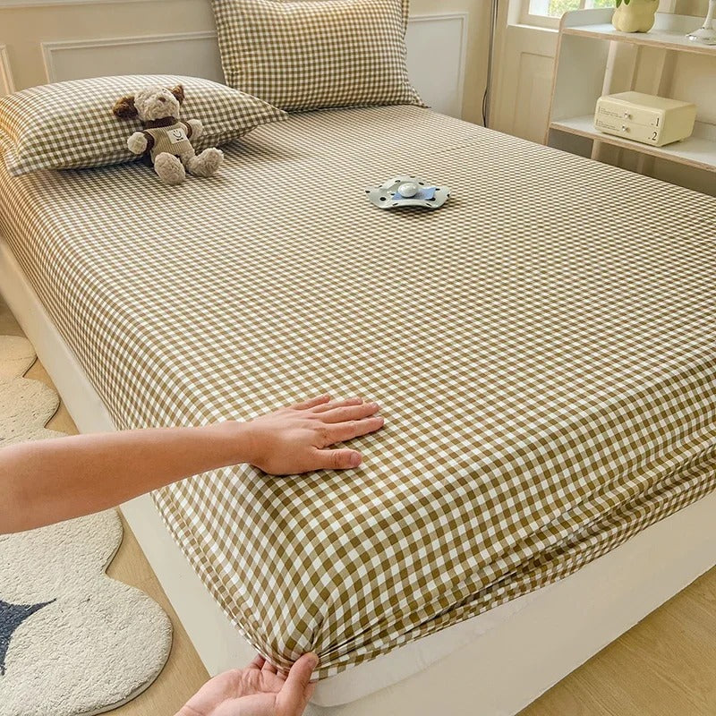 New Fitted Sheet with Elastic Bands Non Slip Adjustable Mattress Cover