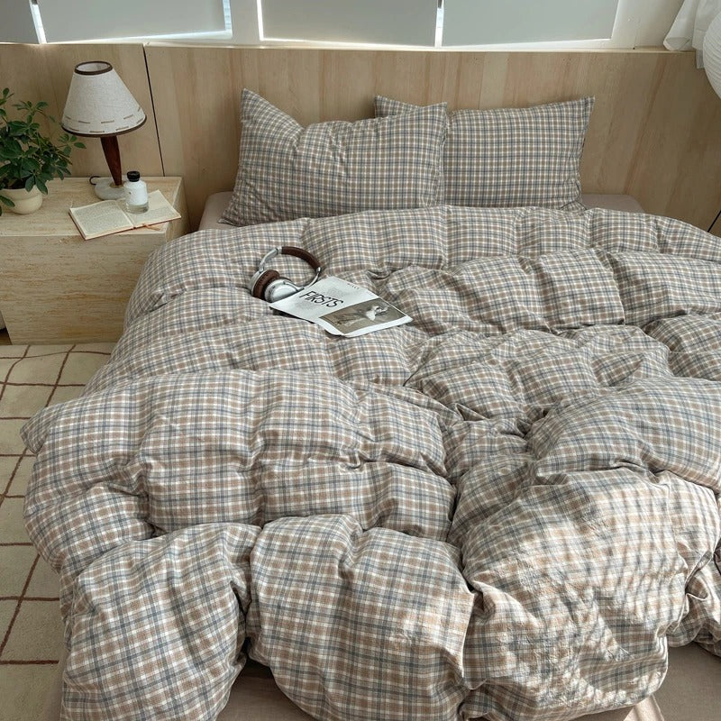 100% cotton Soft Bedding Set Stripe Printing Duvet Cover with Pillow