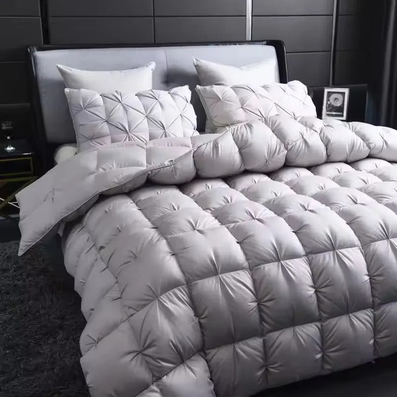 100% White Goose Down Quilt Winter Warm Feather Duvet Queen King Cozy