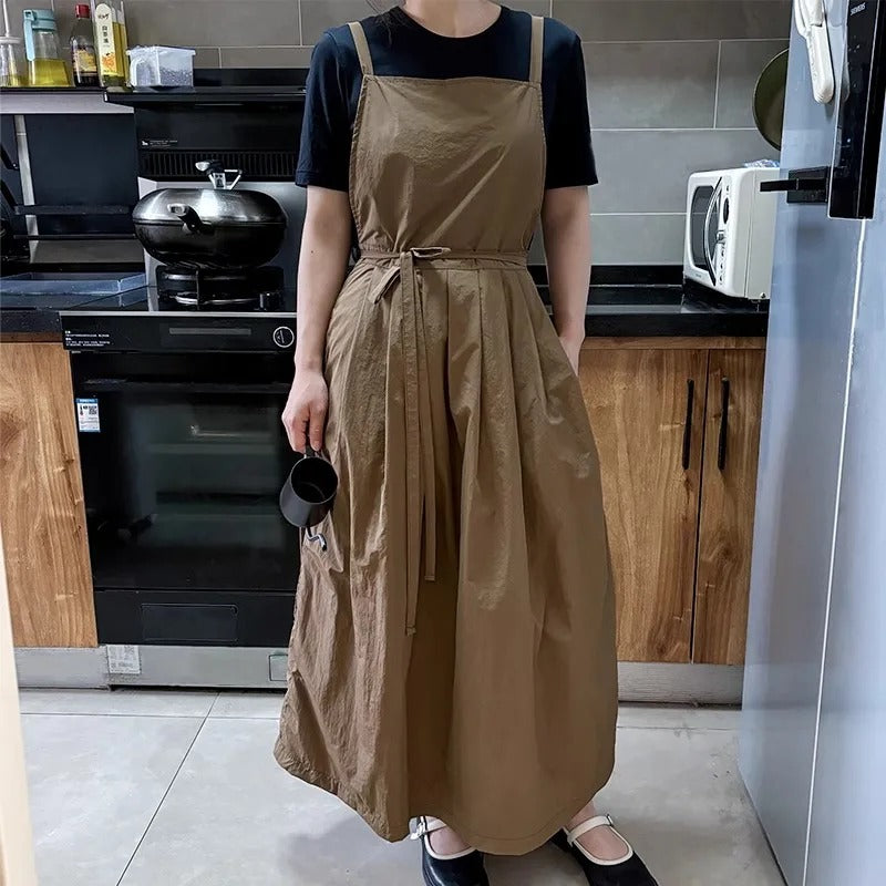Long Lightweight Waterproof Apron with Pockets for Beauty Salon Nail Oil-proof
