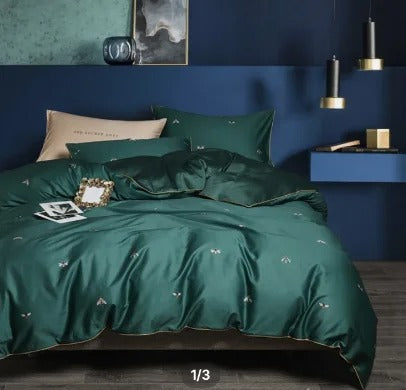 4/6Pcs Luxury Egyptian Cotton Bedding Set Queen King size Bright