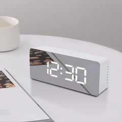 Digital Alarm Clock LED Electronic Desktop Clock with Temperature for Bedroom