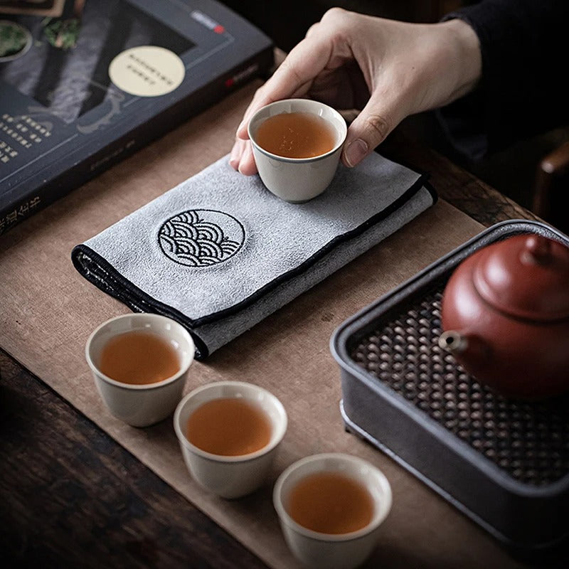 Water Absorption Tea Towel Tea Cloth Thickened Coffee Table Cloth Zen Teaware