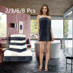 Luxury Gold Stripe Bath Towels