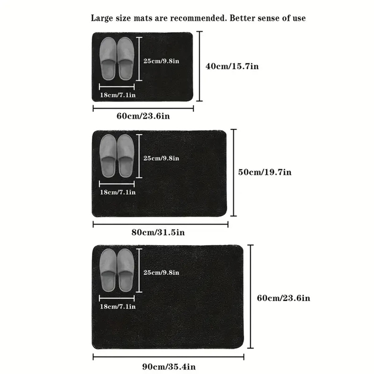 3D Non Slip Bathroom Mat Bath Mats Absorbent Doormat Carpet