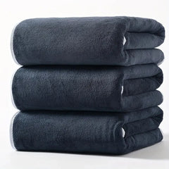 3PCS Large Bath Towels Set Grey Adult Coral Velvet Bathroom Absorbent