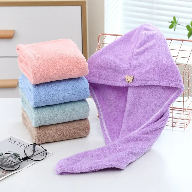 Bonnet de sport pour cheveux secs, serviette de bain en fibres ultra-fines pour adultes
