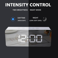 Digital Alarm Clock LED Electronic Desktop Clock with Temperature for Bedroom
