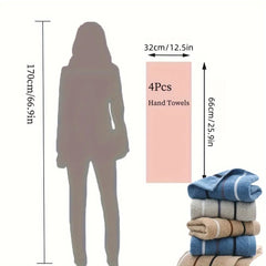 4-piece bath towel set! 32x66cm (12.5x25.9in), soft absorbent bath towel