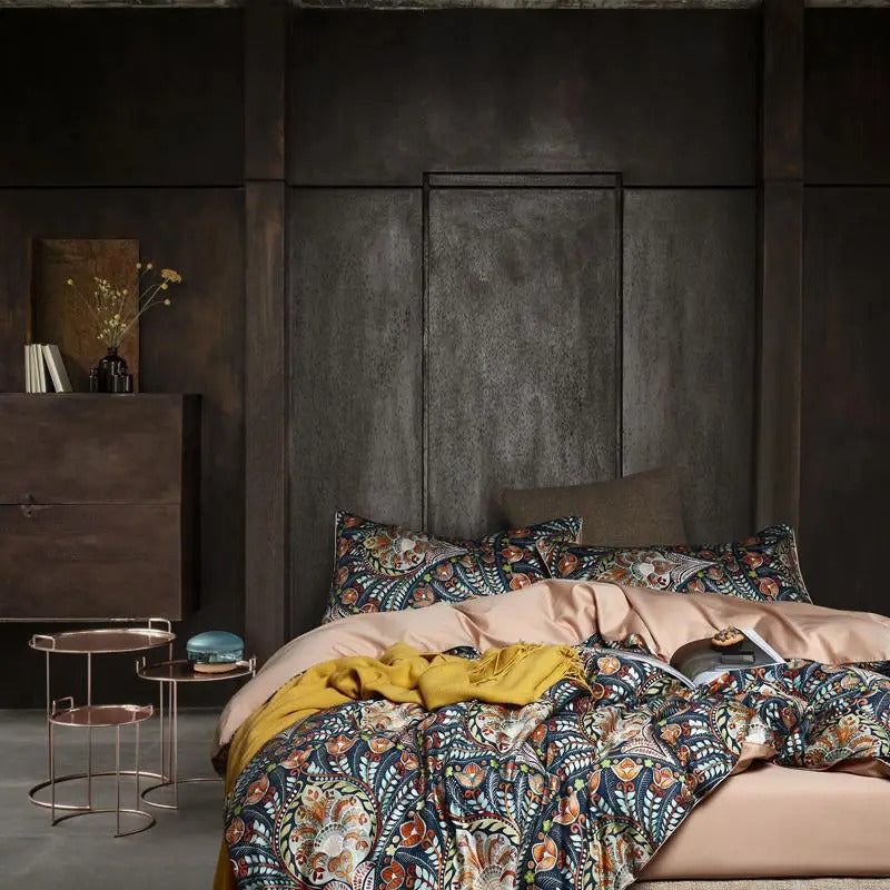 4/6Pcs Luxury Egyptian Cotton Bedding Set Queen King size Bright