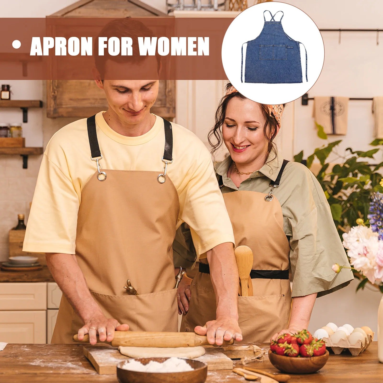Adjustable Strap Denim Apron