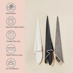 3PCS Large Bath Towels Set Grey Adult Coral Velvet Bathroom Absorbent