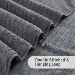 8 Pcs Bath Towel Set - 4 Washcloths, 2 Face Towels & 2 Bath Towels -
