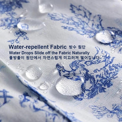 Long Print Water-resistant Cotton Ruffled Kitchen Apron with Pockets