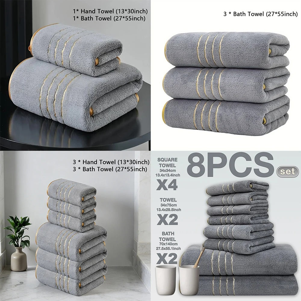 Luxury Gold Stripe Bath Towels