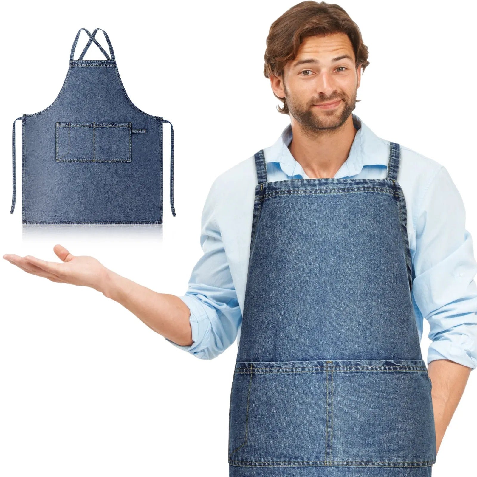 Adjustable Strap Denim Apron