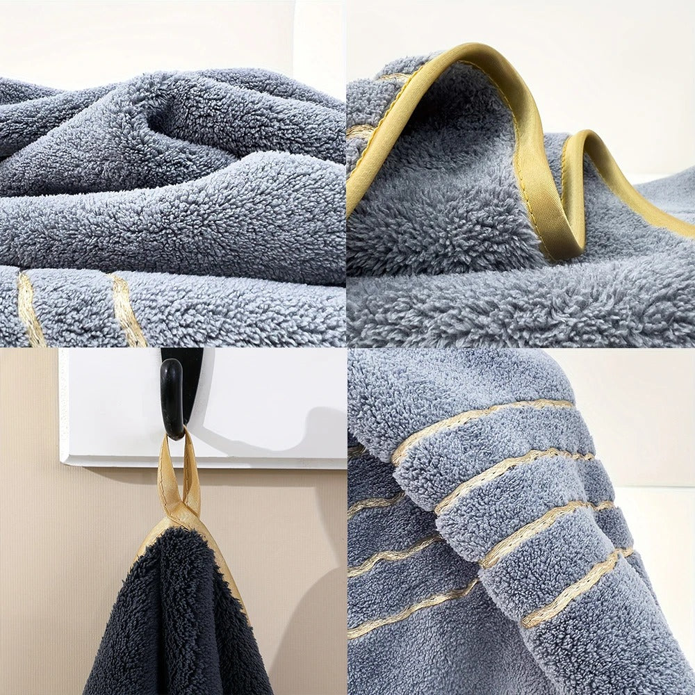 Luxury Gold Stripe Bath Towels