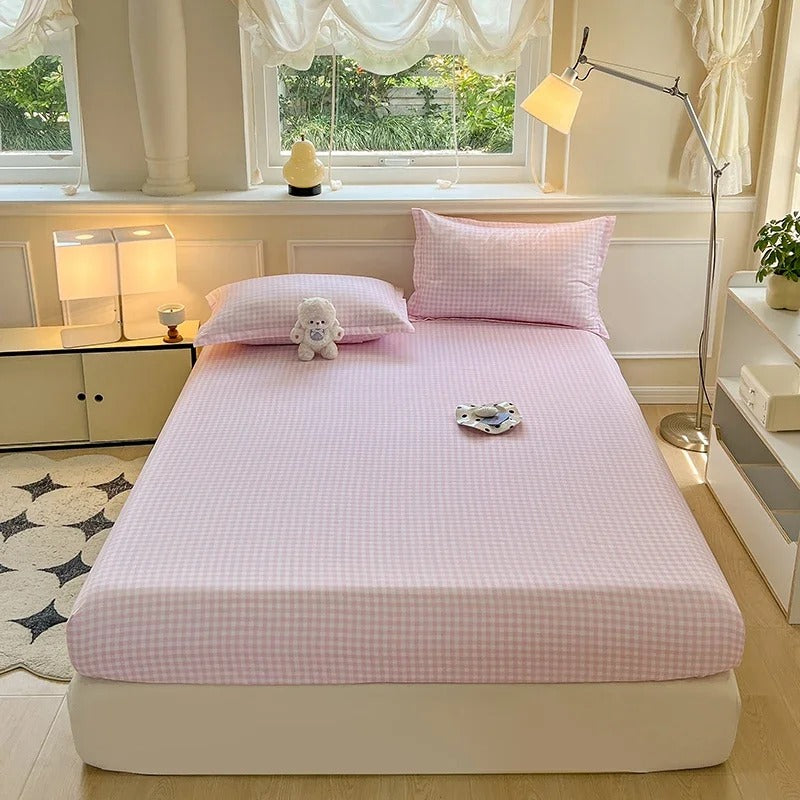 New Fitted Sheet with Elastic Bands Non Slip Adjustable Mattress Cover