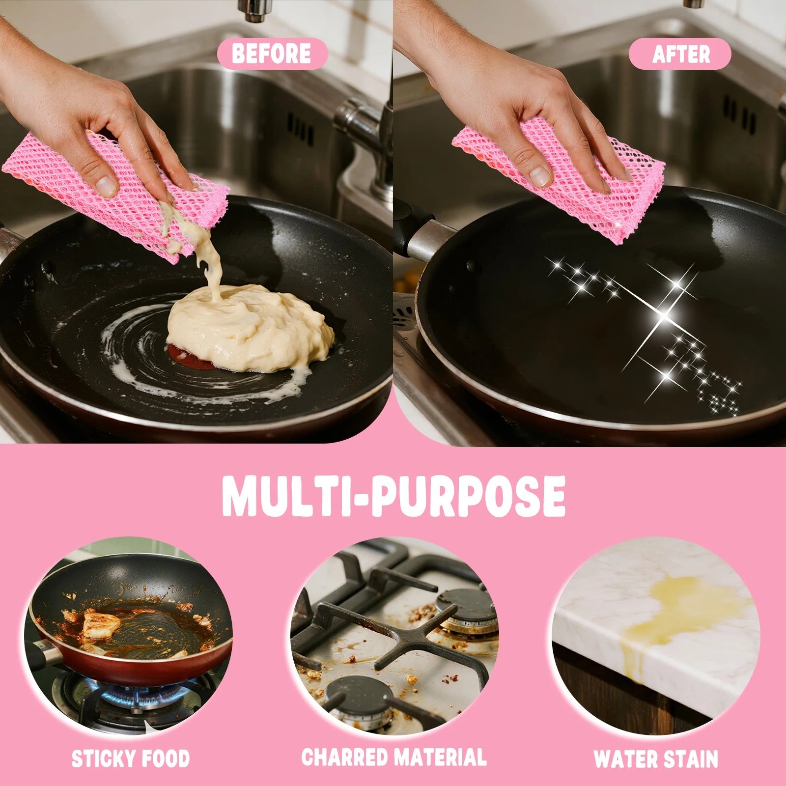 12Pcs Mesh Dish Cloth Rapid Dry Scourer Mesh Washing Cloths